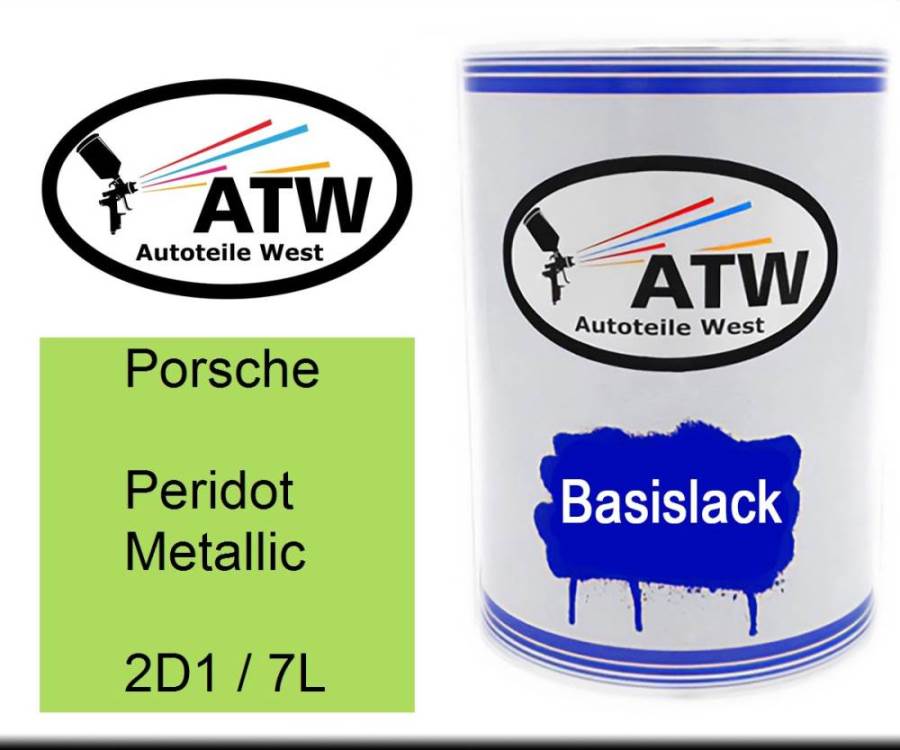 Porsche, Peridot Metallic, 2D1 / 7L: 500ml Lackdose, von ATW Autoteile West.